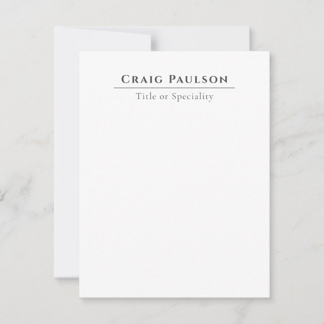Attractive Professional Plain Minimalist Card (Frente)