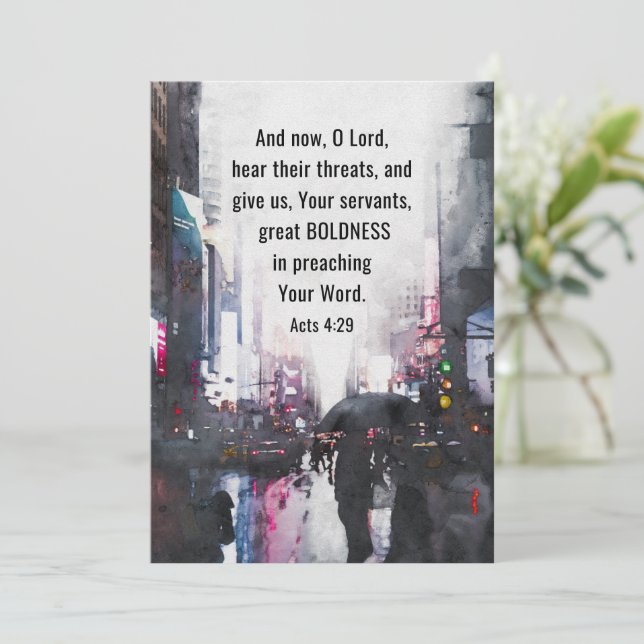 Atua 4:29 Lorde Dê Uma Placa Plana Bíblia De Inver (Em pé/Frente)