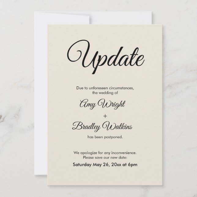 Atualização de Creme Adiada Anúncio de Casamento (Frente)