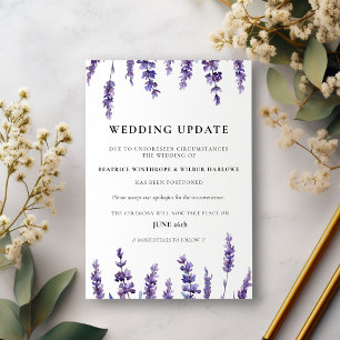 Atualização do casamento floral lavanda anúncio