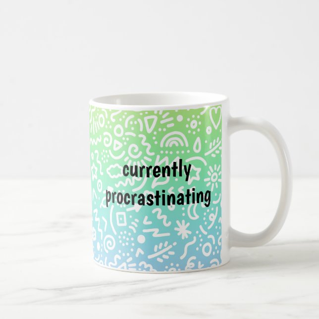 Atualmente Procrastinante - Engraçada Caneca (Direita)