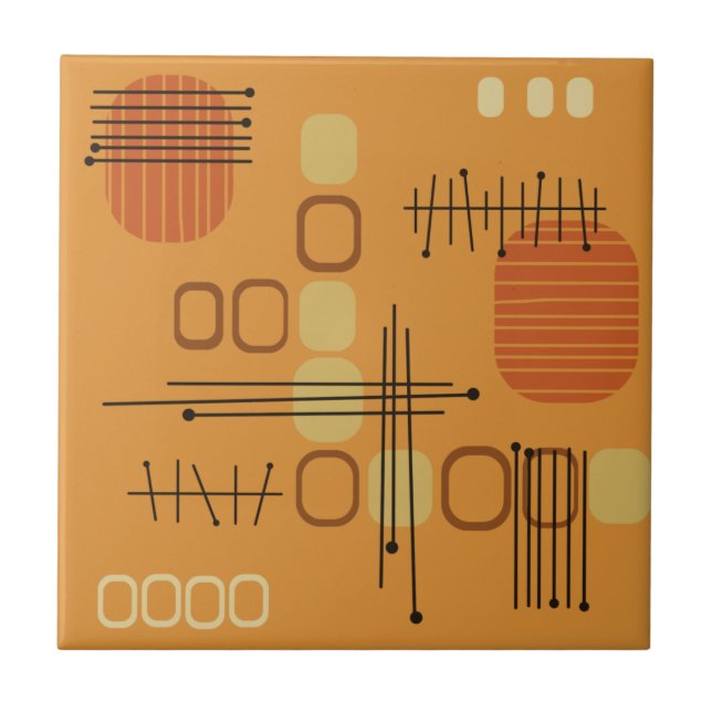 Atum Abstrato Barkcloth Ochre (Frente)