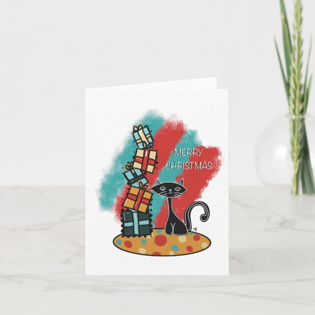 Atum Atômico com presente cartão de Natal (Frente)