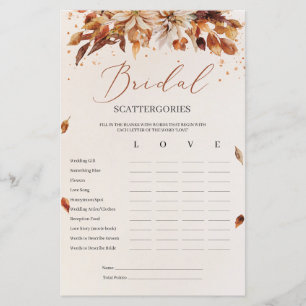 Atum Flowers Marigold Bridal Scattergories Game