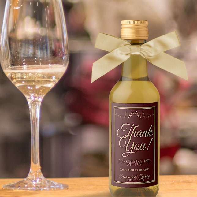 Auburn Brown and Gold Wedding Mini Thank You (Criador carregado)