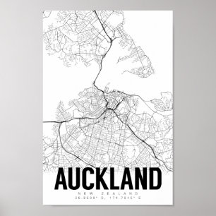 Auckland Nova Zelândia — Poster de Mapa Minimal