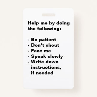 Audição de Crachá de suporte com defeito