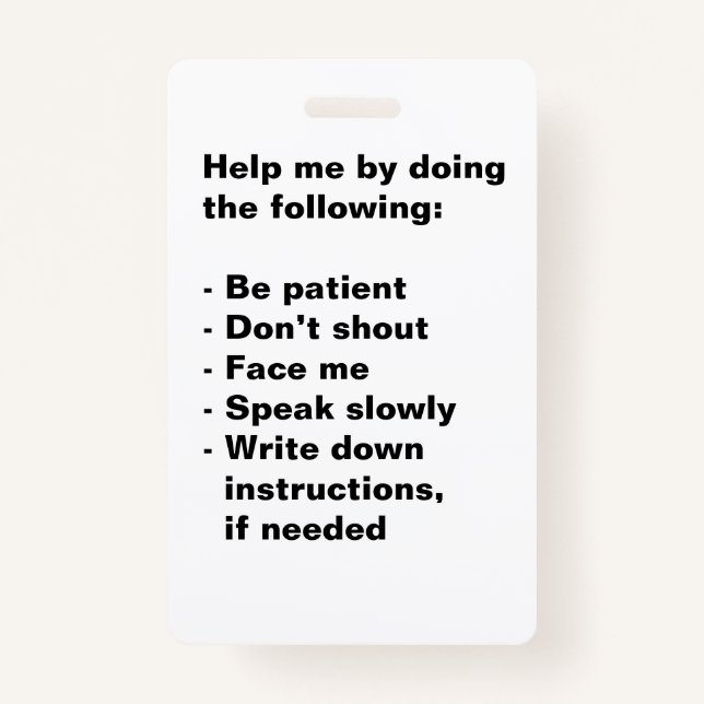 Audição de Crachá de suporte com defeito (Verso)