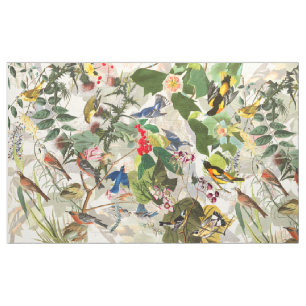 Audubon Oriole tecido floral dos animais selvagens