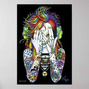 Auge do arco-íris de Synthea Psytrance um poster
