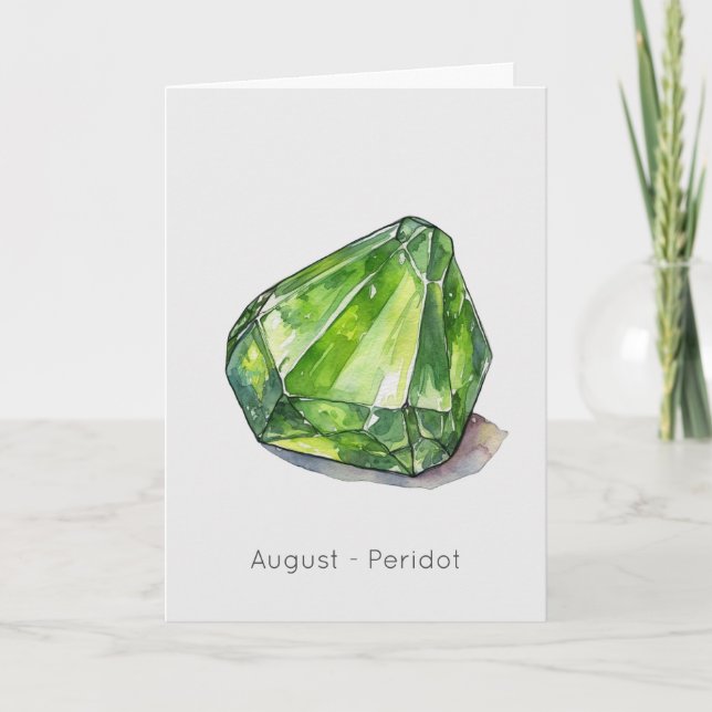 August Birthstone Peridot Happy Birthday Cartão de (Frente)
