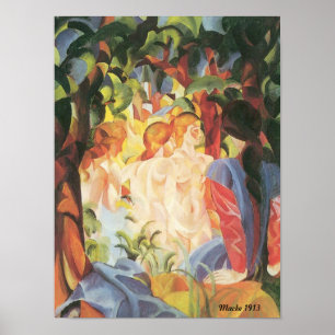 August Macke 1913 que banha o poster das meninas