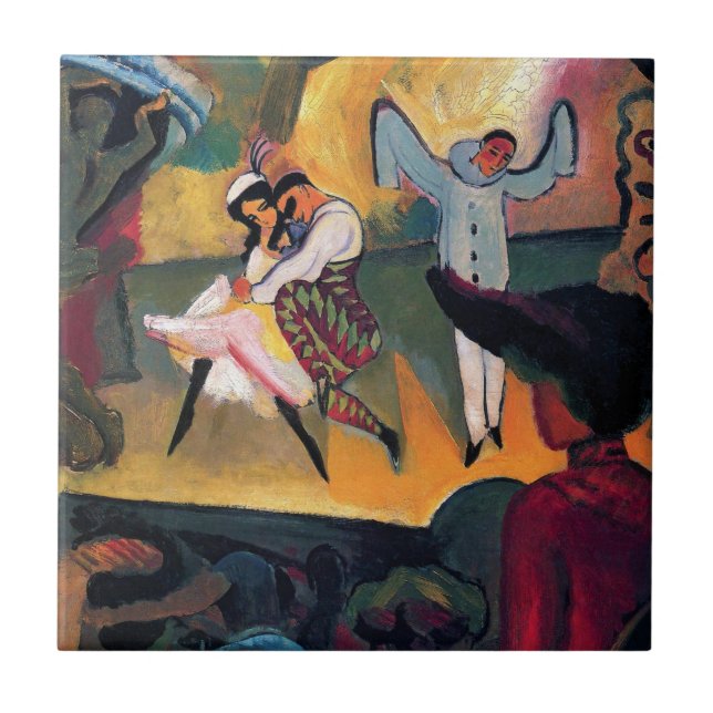 Auguste Macke - Bailarinas Russas no Palco (Frente)