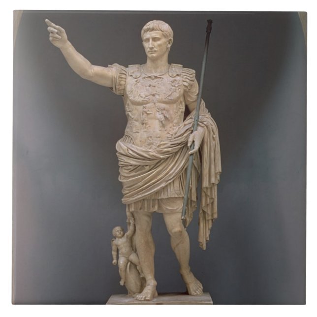 Augustus de Prima Porta, c.20 BC (mármore) (Frente)