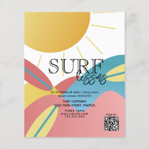 Aulas de Surf Adulto Crianças Panfletos Empresaria