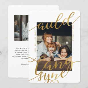 Auld Lang Syne Cartão com fotos de Caligrafia Gi