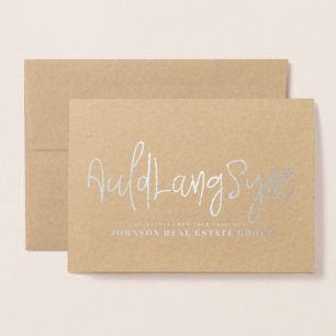 Auld Lang Syne Typografia Cartões de natal