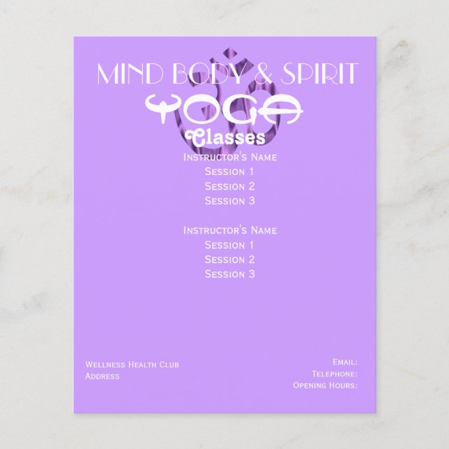 Aum Yoga A5 flyer (Frente)