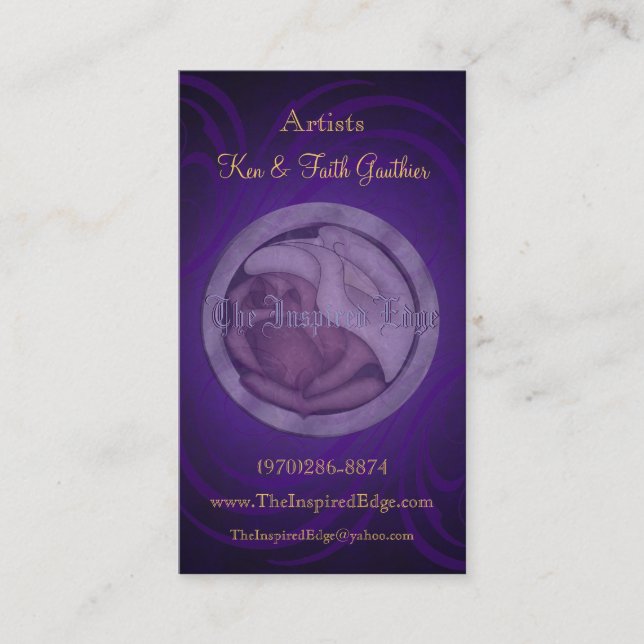 Aumentaram & os cartões de visitas roxos do (Frente)