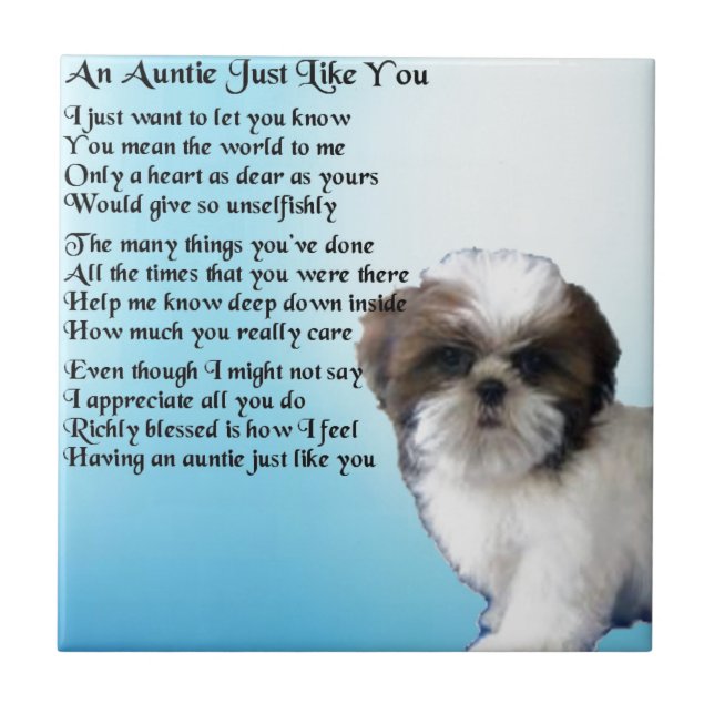 Auntie Poem - Design de Shih Tzu Dog (Frente)
