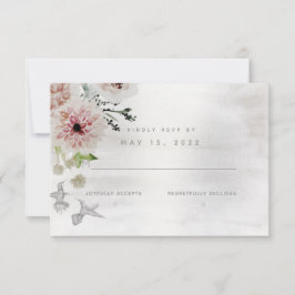 Aura Da Nature Weding No Meal Choice RSVP Card