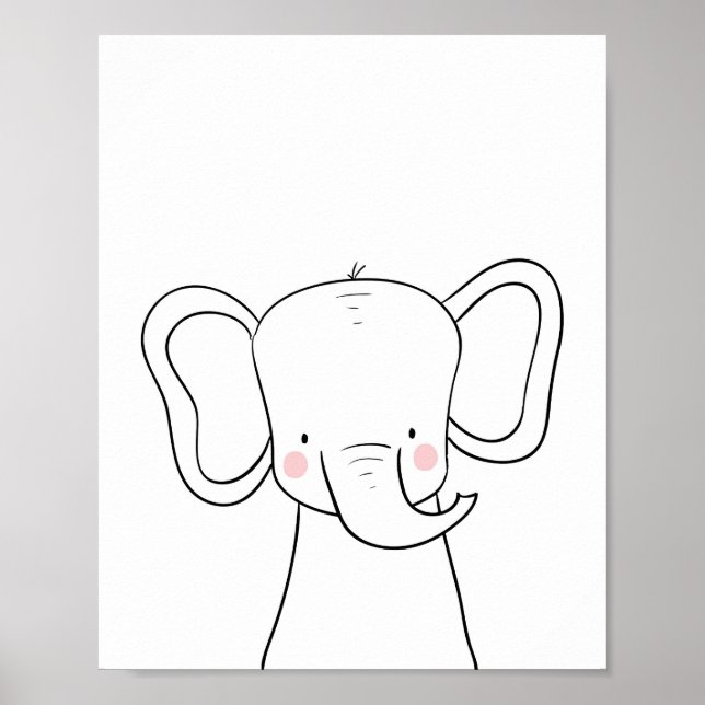 Aurário Elefante Impressão Negro Branco moderno Sa (Frente)