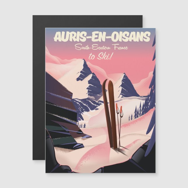 AURIS-EN-OISANS França ski poster (Frente/Verso)
