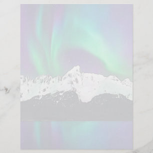 Aurora Borealis - Folha de Papel de 8,5" x 11"