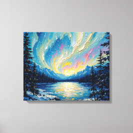 Aurora Borealis Glow Premium Canvas Muro A