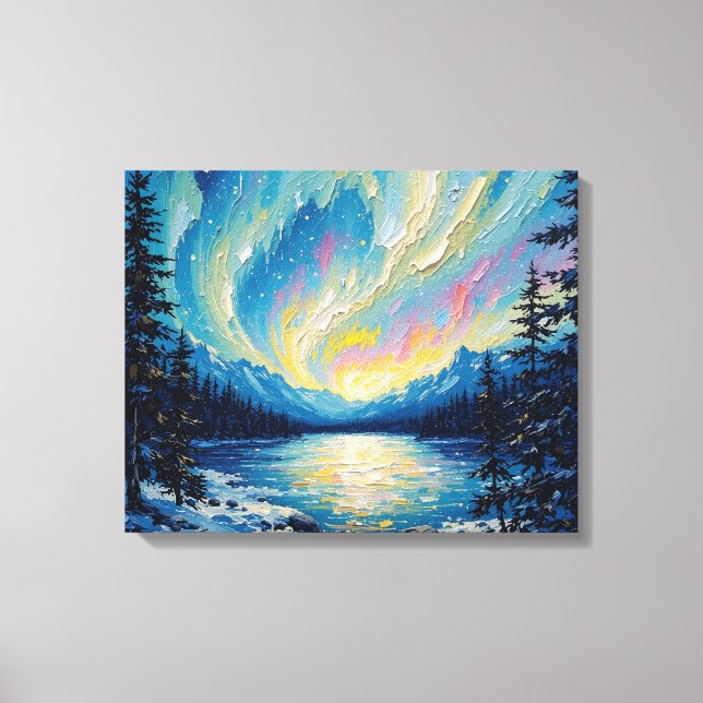 Aurora Borealis Glow Premium Canvas Muro A (Frente)