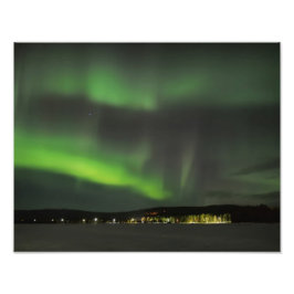 Aurora borealis na impressão de fotos do céu