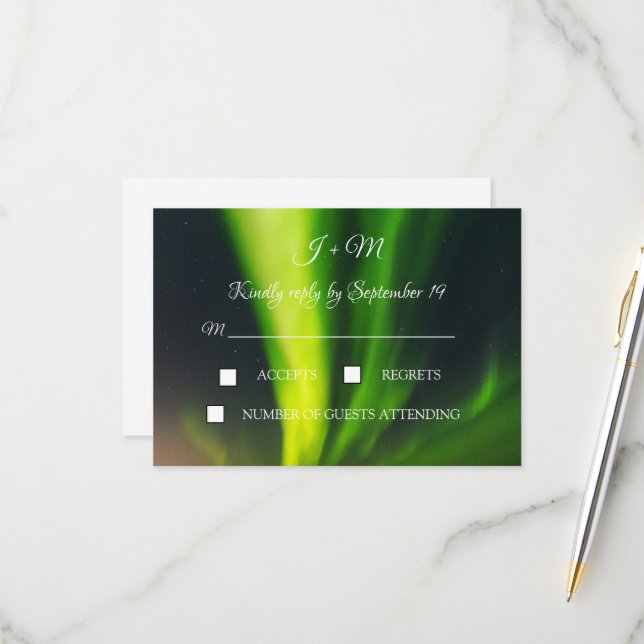 Aurora Borealis Norte Luzes Estrelas RSVP Moderna (Frente/Verso In Situ)