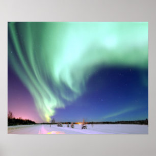 Aurora Borealis sobre o Poster do Alasca