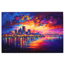 Aurora Borealis sobre Portland futurista