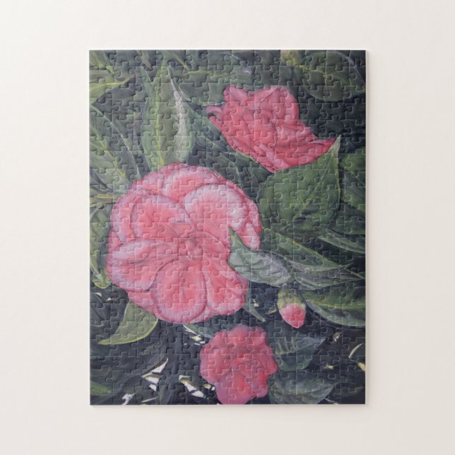 Aurora Roxa Camellia Quebra-cabeça de 11" x 14" (Vertical)