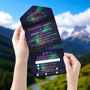 Aurora Starry Night Stars Norte Luzes Casamento
