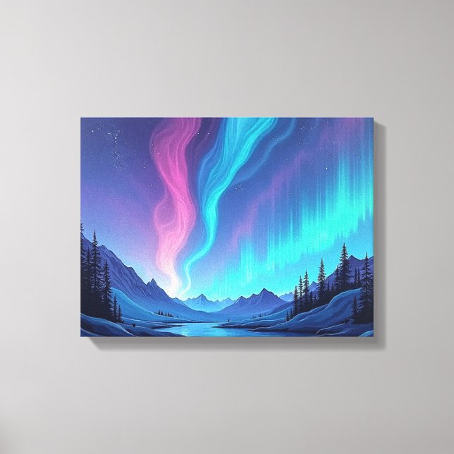 Aurora Tide – Canvas de Arte Fluido Premium 16"x12 (Frente)