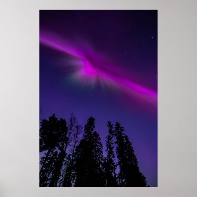 Aury Borealis Night Sky Nature Poster (Frente)