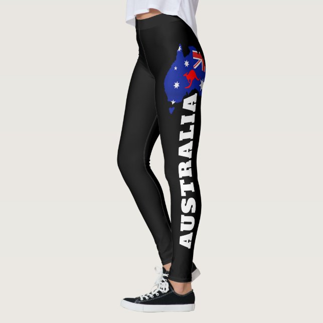Aussie Australia Flag Leggings - Patriotic Wear (Esquerda)