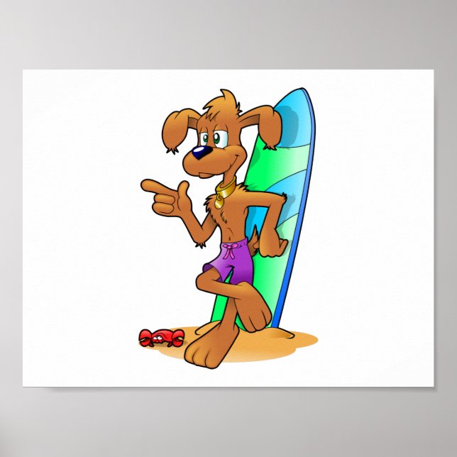 Aussie Surf Dog Poster (Frente)