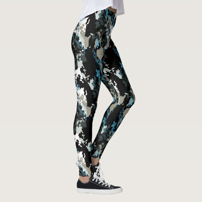 Aussie Wild Teal Pattern Leggings (Direita)