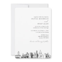 Austin Skyline Destino Convite para Casamento