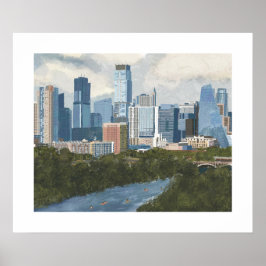 Austin Skyline Painted Art Impressão