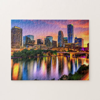 Austin Texas Art 1 Foto Quebra-cabeça Skyline Art