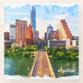Austin Texas Viagens vintage City Watercolor