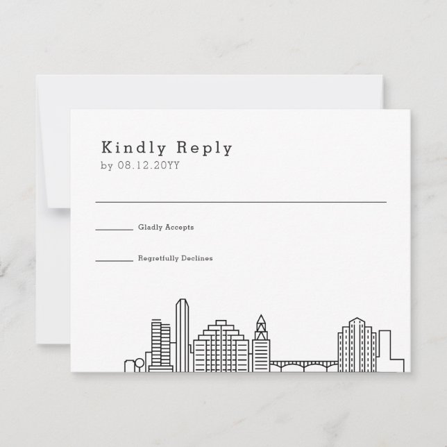 Austin Wedding | RSVP Skyline Estilizado (Frente)
