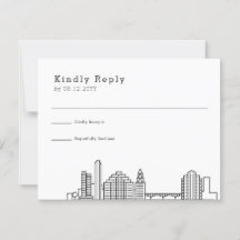Austin Wedding | RSVP Skyline Estilizado
