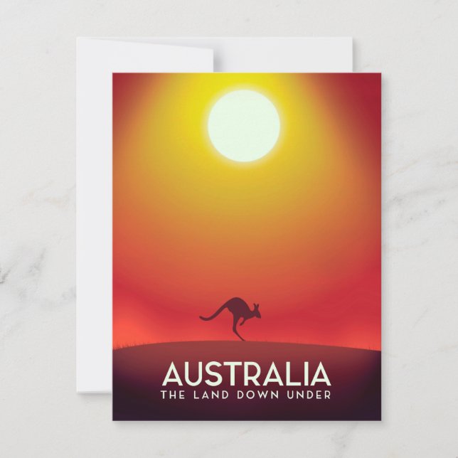 Austrália "A terra lá embaixo" impressão de férias (Frente)
