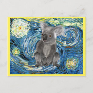 Austrália Koala no cartão postal da noite estela