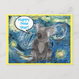 Austrália Koala no cartão postal da noite estelar